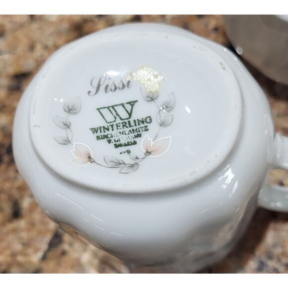 Sissi Winterling China Creamer and Sugar Bowl Set Pink Floral Germany - Picture 11 of 16